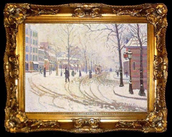 framed  Paul Signac Le Boulevard De Clichy La Neige, ta009-2